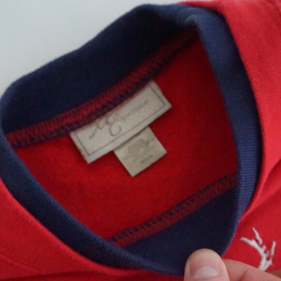 Vintage M&C Sportswear Red Embroidered Reindeer Dancer Prancer Vixen Sweater M - Picture 10 of 11